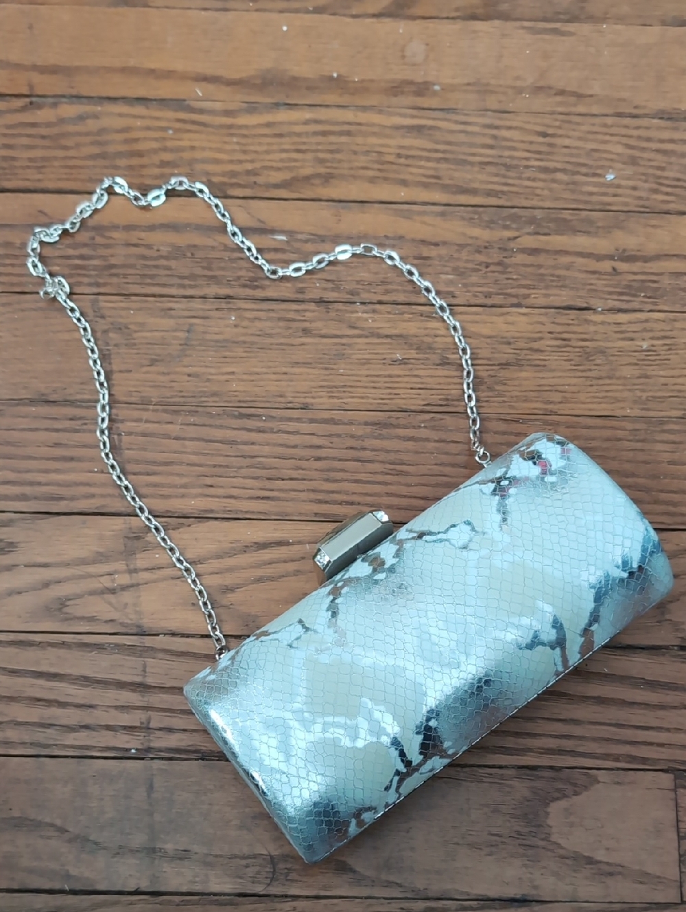 Judith Leiber Overture Snakeskin Leather Clutch Purse